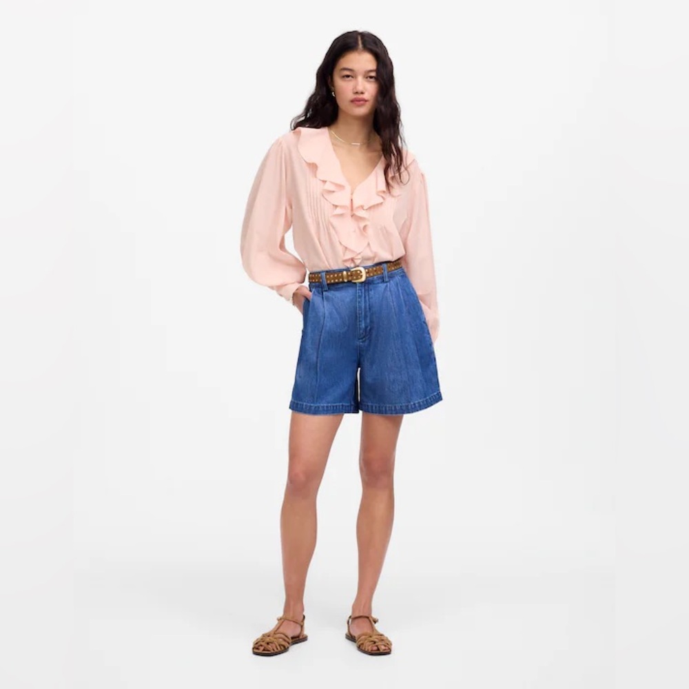 Madewell Harlow super wide  Dark Blue Jean Shorts